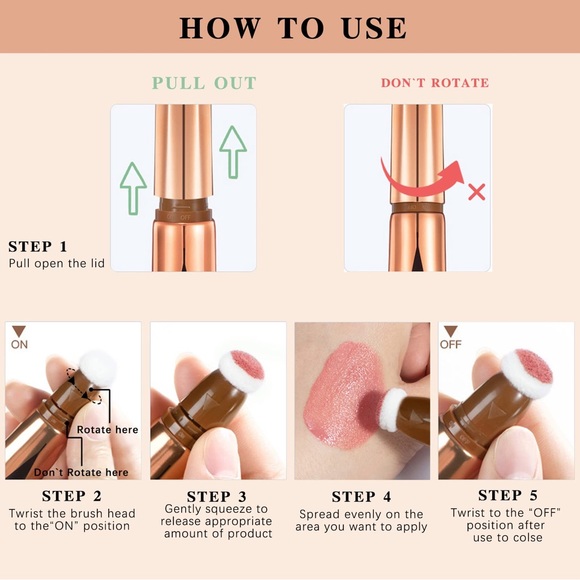 Blush Beauty Wand Natural Matte Finish Cream Rouge Silky Waterproof Cheek Tint - Picture 7 of 7